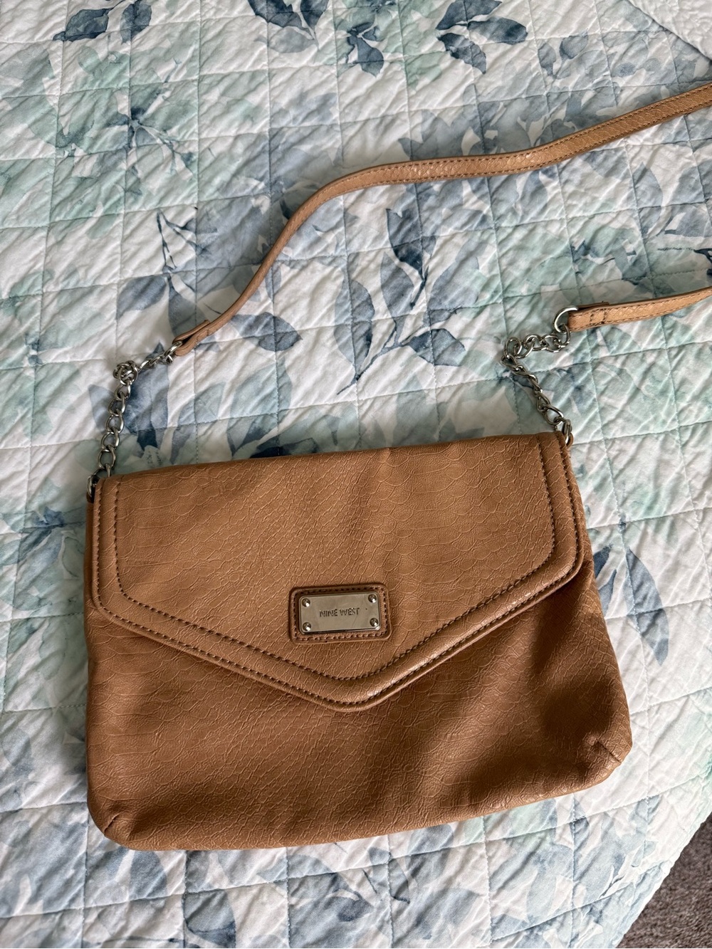 Nine West Camel-Tan Crossbody Envelope Bag